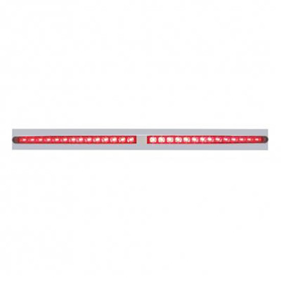 24 Inch Chrome Top Mud Flap Plate Two 14 Led Light Bars Red Led