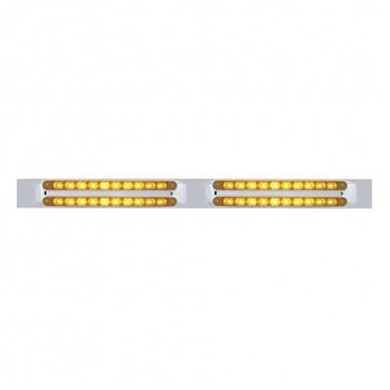 9 Inch Chrome Top Mud Flap Plate With Four 10 Led Light Bars Amber Led
