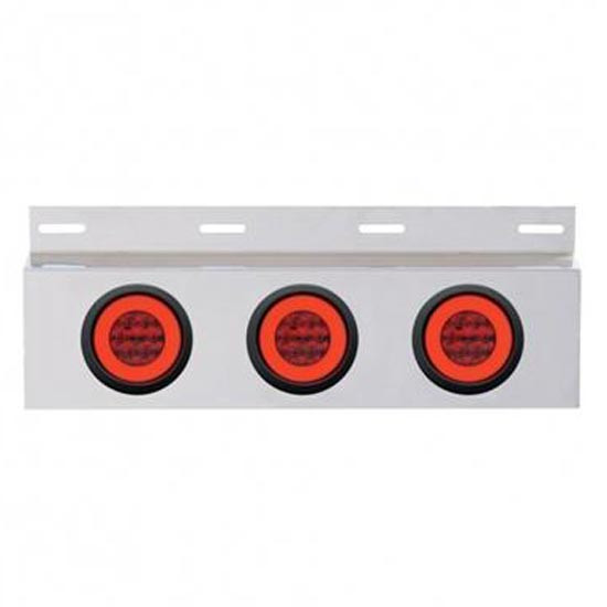 4 Inch Stainless Top Mud Flap Plate With Three 21 Led Glo Light And Grommets