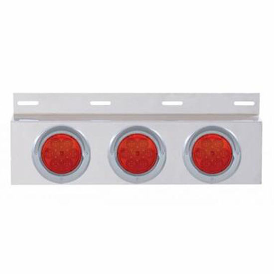 4 Inch Stainless Top Mud Flap Plate With Three 7 Led Lights And Visors