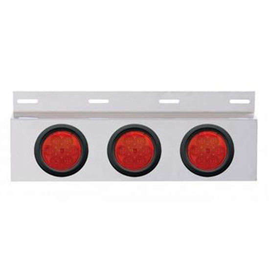 4 Inch Stainless Top Mud Flap Plate With Three 7 Led Reflector Lights And Grommets