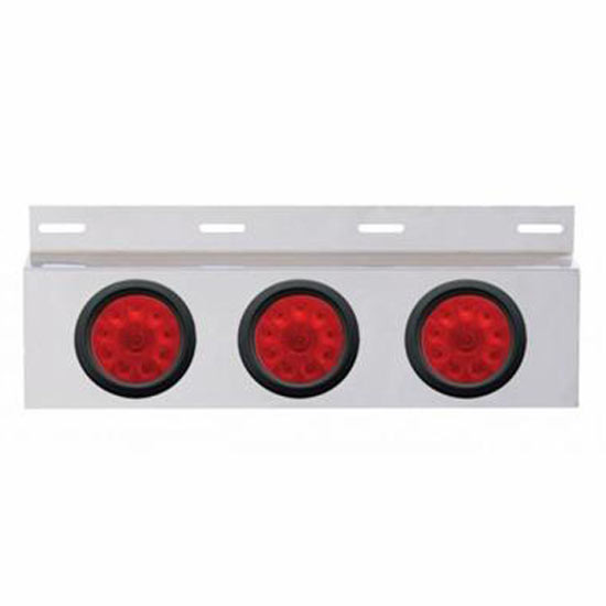 4 Inch Stainless Top Mud Flap Plate With Three 10 Led Lights And Grommets