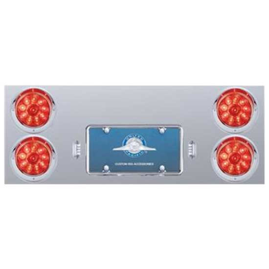 75 Inch 33. SS Rear Center Panel With Chrome License Frame, Four 10 Led Lights And Bezel Option