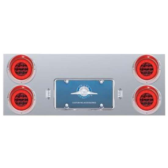 4 Inch Stainless Steel 33 3/ Rear Center Panel With Four 21 Led 4 Inch Glo Lights And Bezel Option