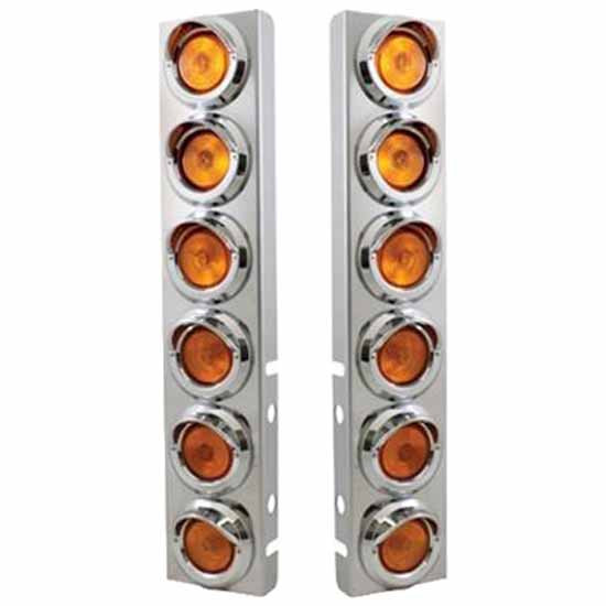 2 Inch Stainless Steel Front Air Cleaner Bracket With Twelve Flat Lights For Peterbilt 378, 379