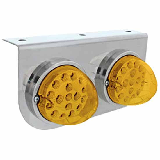 Stainless Steel Light Bracket With Two 17 Led Dual Function Reflector Lights