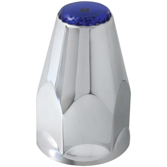 33Mm Chrome Plastic Nut Cover With Color Reflector And Flange, Screw On