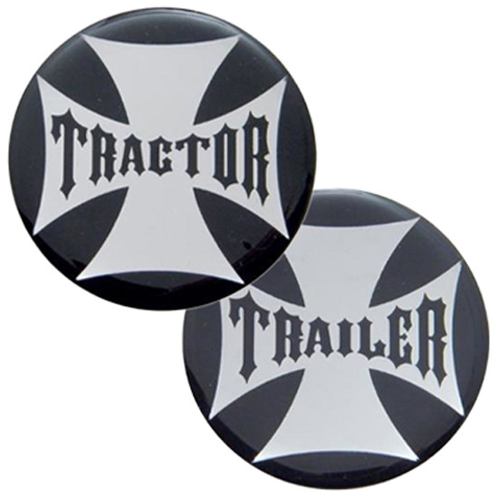Tractor / Trailer Maltese Cross Air Valve Knob Stickers - Color Options