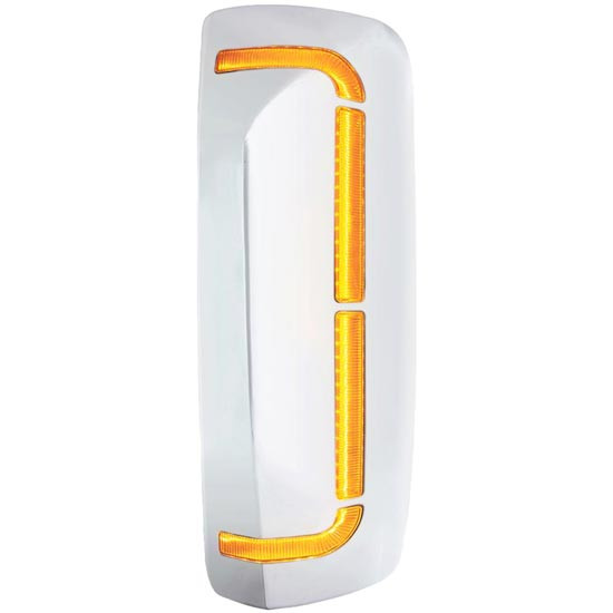 Chrome Plastic Mirror Cover With 59 Led Sequential Turn Signal For Volvo Vnl