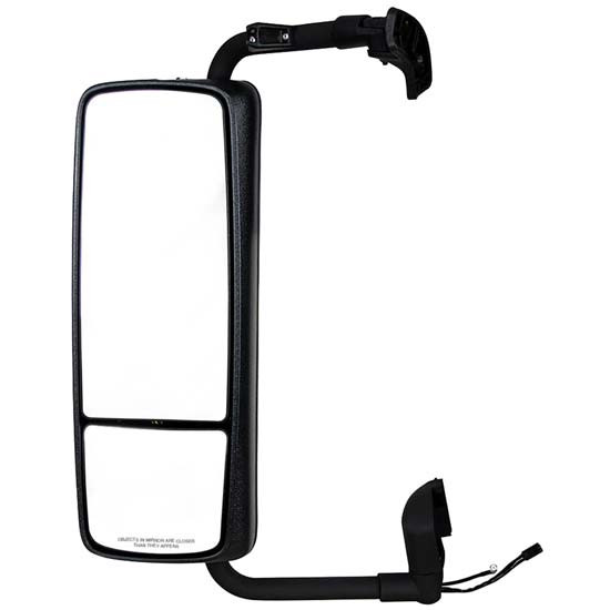 Chrome Heated Mirror Assembly With Mounting Arm And Cb Antenna Mount For Volvo Vnl Gen Ii