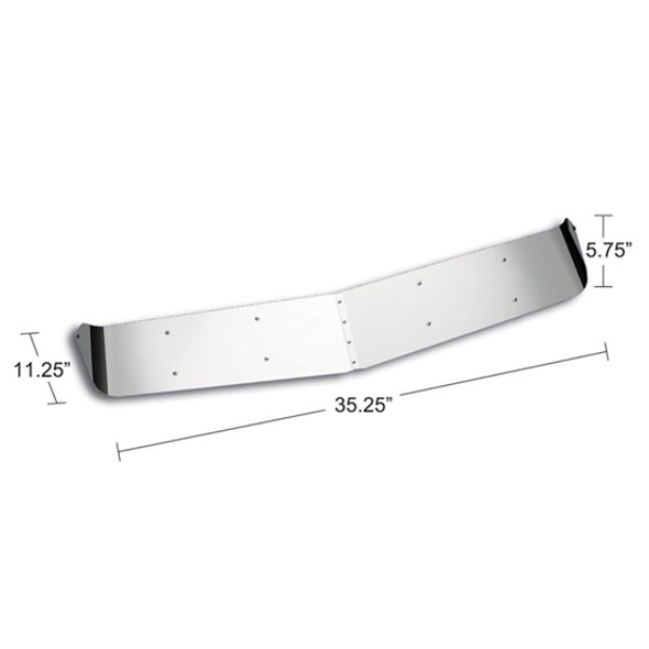 Stainless Steel Plain Style Sun Visor For Western Star 4964EX, 4964FX, 4700SF