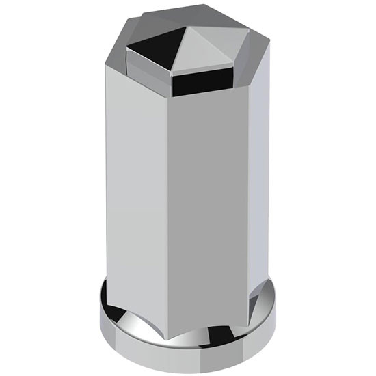 33Mm Chrome Plastic Hexagon Nut Cover, Thread On