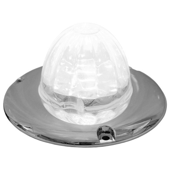 Legendary 3-1/2 Glass Watermelon White 3 Wire Dual Function Chrome Flat Bezel Led Light
