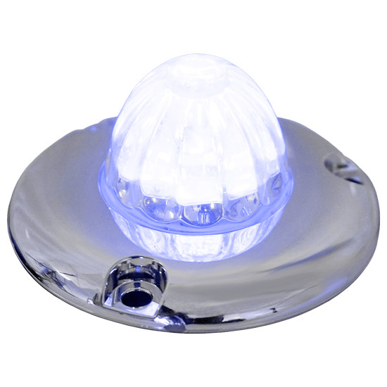 Legendary 1-1/2 Glass Watermelon Blue 2 Wire Single Function Chrome Flat Bezel Led Light