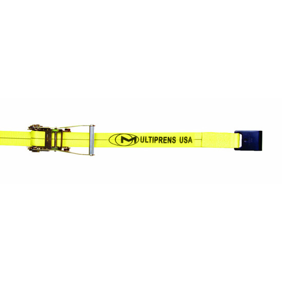 2 Inch Yellow Polyester Ratchet Strap - 3335 Lb Wll