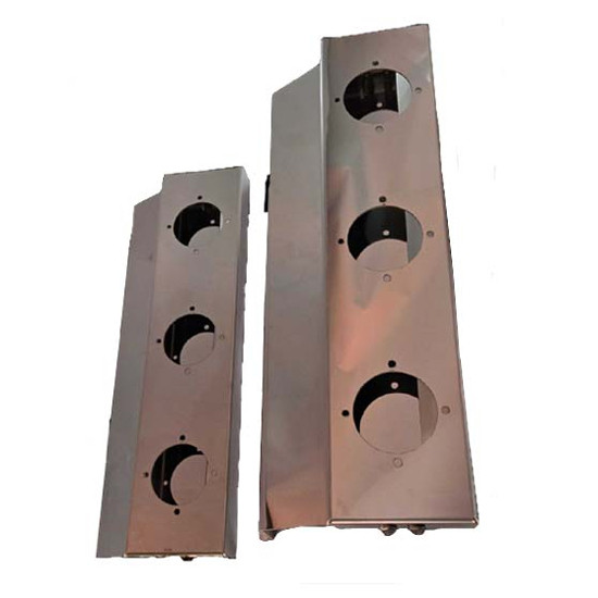 SS Rear Strapless Air Cleaner Light Brackets With Watermelon Light Holes On Each Side For Peterbilt 589