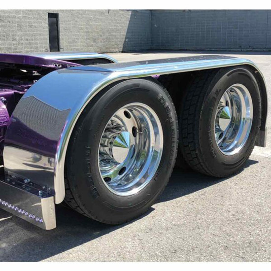 142 Inch SS The Boss Long Drop Full Fender W/ Rolled Edge