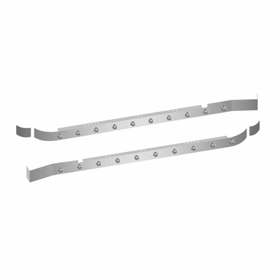 Stainless Steel Sleeper With Extension Panel Kit 62 Inch W/ 20 Round 3/4 Inch & Light Option Fits Kenworth T800, W900B/W900L