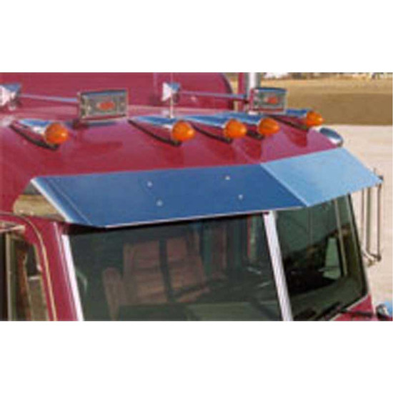 Factory Style Extended UltraCab Visor 11 Inch Stainless Steel Fits Peterbilt 1998 & Earlier