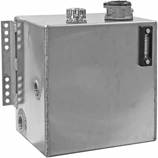 25 Gallon Side-Mount Steel Hydraulic Reservoir Aluminum