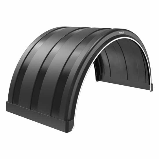 Loaded Fenders Single Axle Half Fender 75 Inch In Poly Black 14 Gauge