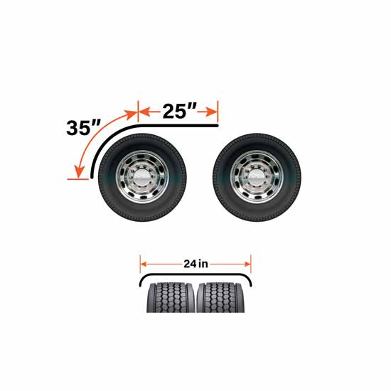Loaded Fenders Rolled Edge Half Fender 60 Inch In SS, 14 Gauge