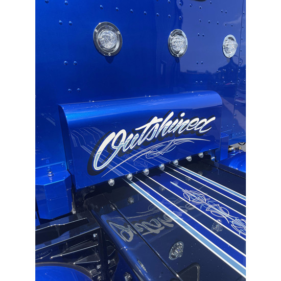 Stainless Steel Round Top Shock Box Cover - Blank Fits Peterbilt