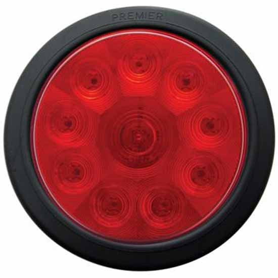 10 LED 4 Inch Stop. Turn And Tail Light Kit, Red LED/ Red Lens