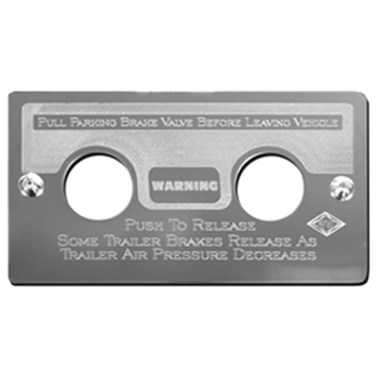 Stainless Steel Parking Brake Control Statement Plate For Kenworth
