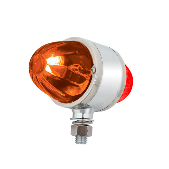 Double Face Glass Watermelon Light Amber W/ Red LED/Dark Amber & Red Lens