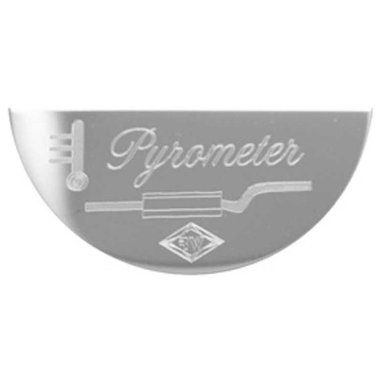 Large Stainless Steel Half Moon Pyrometer Gauge Emblem Plate For Peterbilt 359, 375, 377, 378, 379