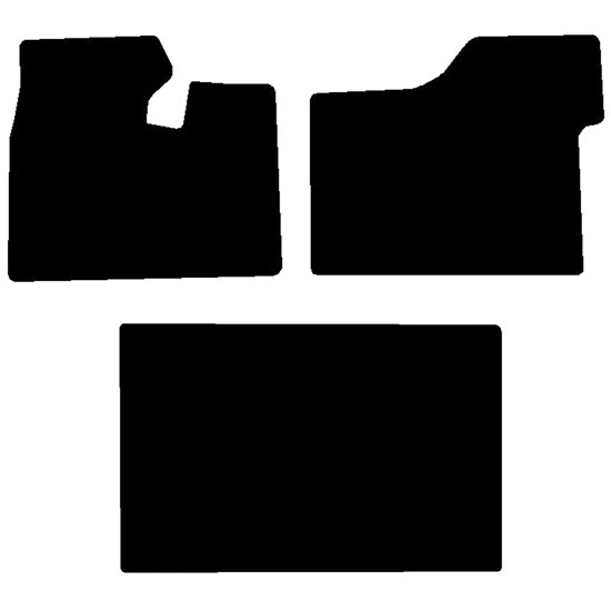 Black Front And Middle Floor Mats For Kenworth T680 2013 - 2021
