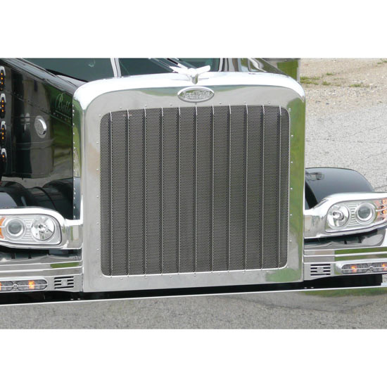 Stainless Steel Punched Grill Insert With Star Cutouts For Peterbilt 388 And 389