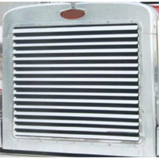Regular Hood Grill W/ 15 Louver Style Bars By Roadworks Fits Peterbilt 379