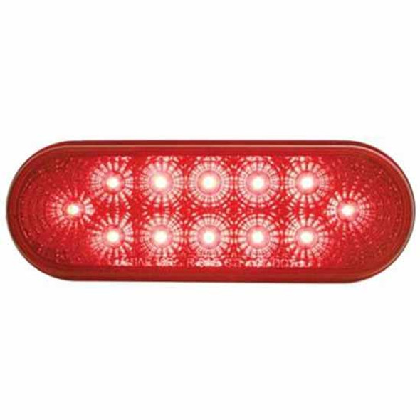 12 LED 6 Inch Oval Reflector Stop. Turn And Tail Light Kit, Red LED/ Red Lens