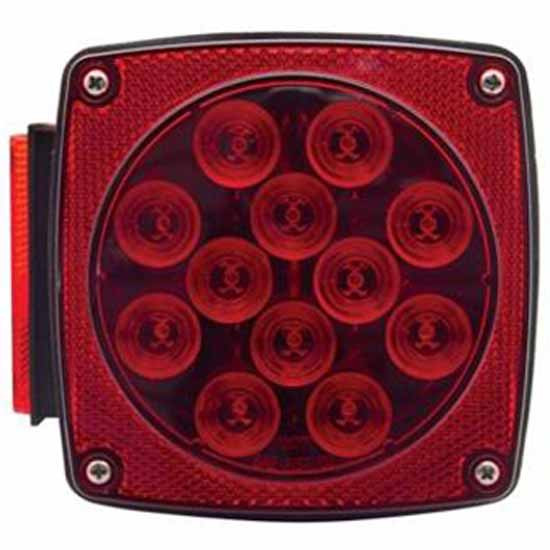 Over 80 Inch Wide Submersible Combination Tail Light With License Light - Red LED / Red Lens