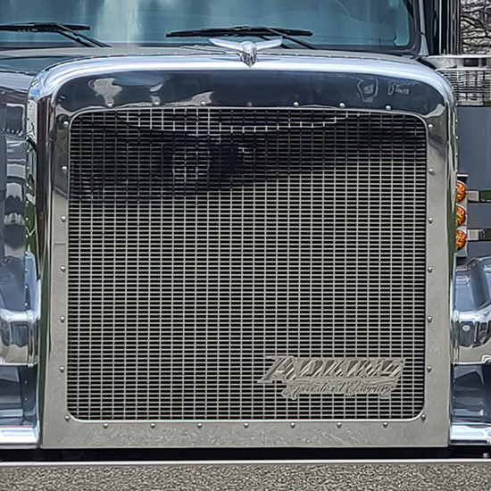 Stainless Steel Grille With Rectangle Hole Pattern For Peterbilt 589