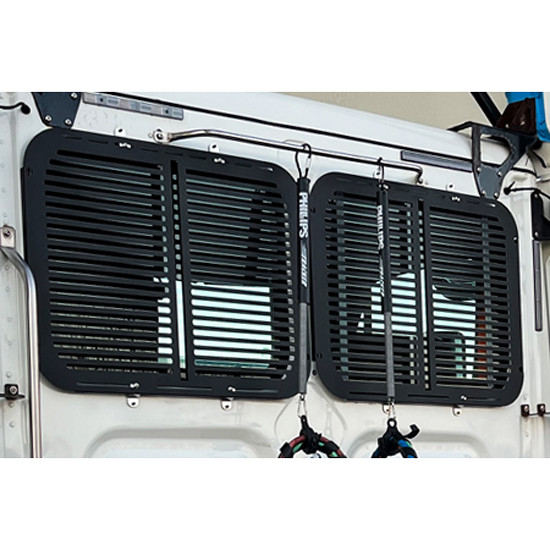 Stealth Black Steel Window Guard For Freightliner Cascadia