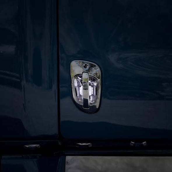 Chrome Plastic 6 White Led Chrome Door Handle Cover - Passenger Side For Freightliner