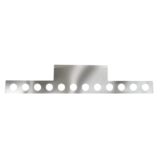 94 Inch Turnpike Truck Trim SS Reverse T-Bar With 12 Rnd 4 Inch Light Holes With Bracket