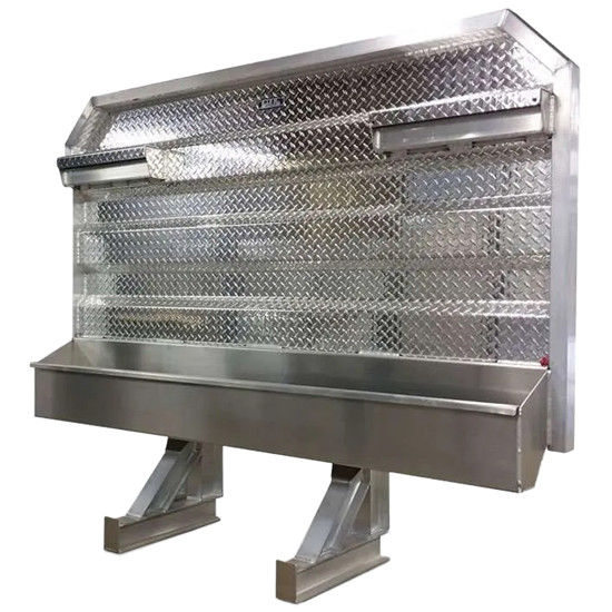 Flat/Open Aluminum Cab Rack W/ 2 Chain Racks & No Window