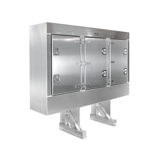 Smooth Aluminum Cab Rack W/ 2 Chain Hangers & Stainless Steel Hinges
