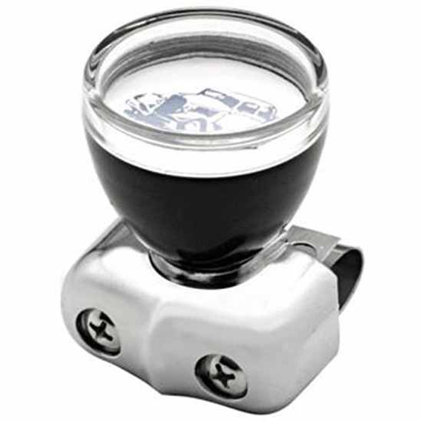 Black Old School Style Steering Wheel Spinner W/ Clear Removable Top For Steering Wheel W/ 3/4 Inch To 1-1/4 Inch Grip