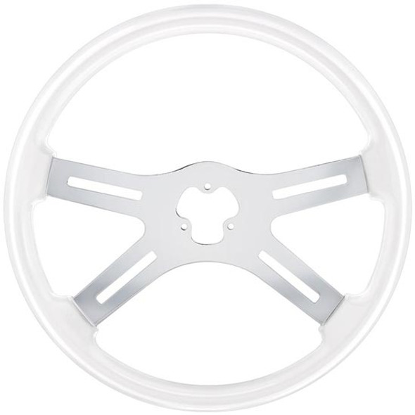 18 Inch 4 Spoke Steering Wheel - Glacier White