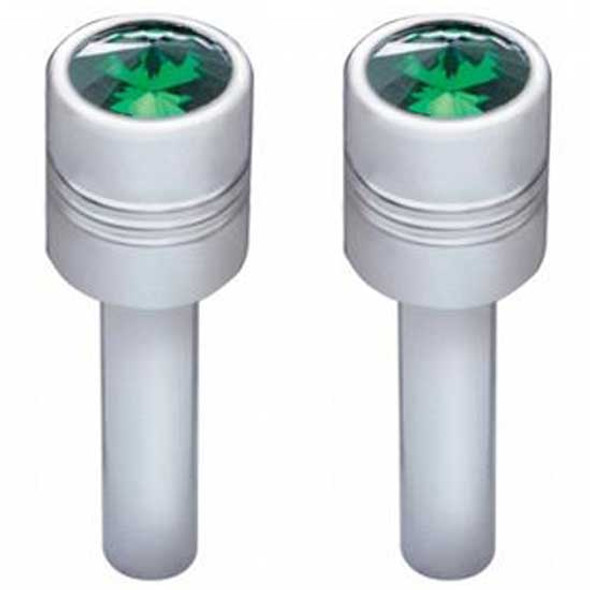 CHROME DOOR LOCK KNOB WITH Large 9/16 Inch Green CRYSTAL