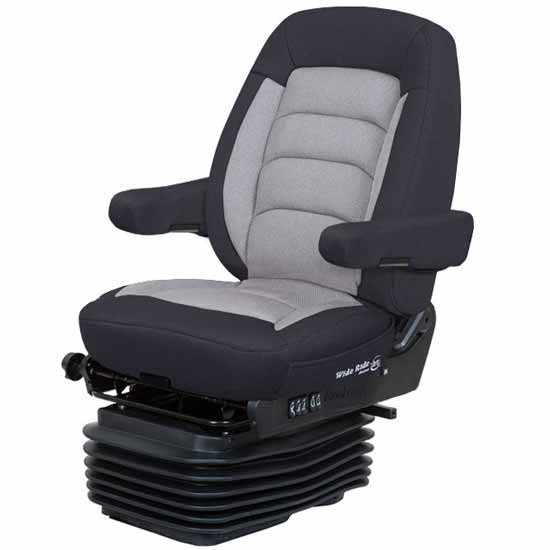 Bostrom Black / Gray Titan Cloth Wide Ride +Serta Lopro Mid Back Seat With Dual Armrests