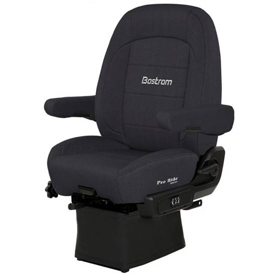 Bostrom Pro Ride Low Base Mid-Back Air Lumbar Seat With Dual Armrests - Black Endura Cloth