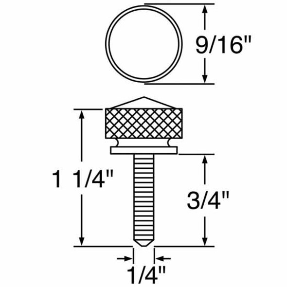 Chrome Short Dash Screws W/ Clear Crystal - 12 PK For Kenworth 2005-Older