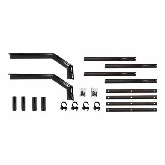 Full Fender Mounting Kit Stainless Steel W/ 2 Angled Fender Brackets & Painted Black