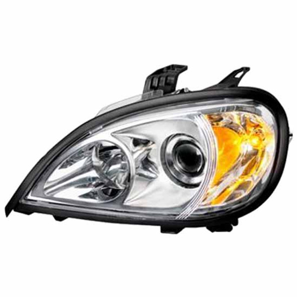 Projection Headlight Assembly W/ Chrome Inner Housing, Driver Side For Freightliner Columbia
